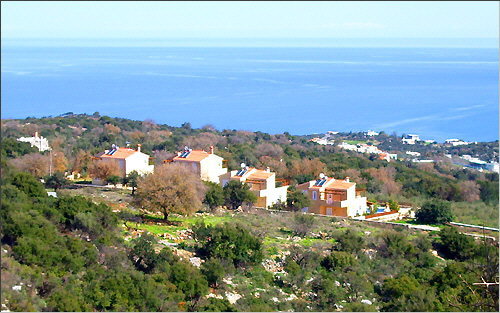 Gerani (Rethymnon): View of the Gerani Villas from above
